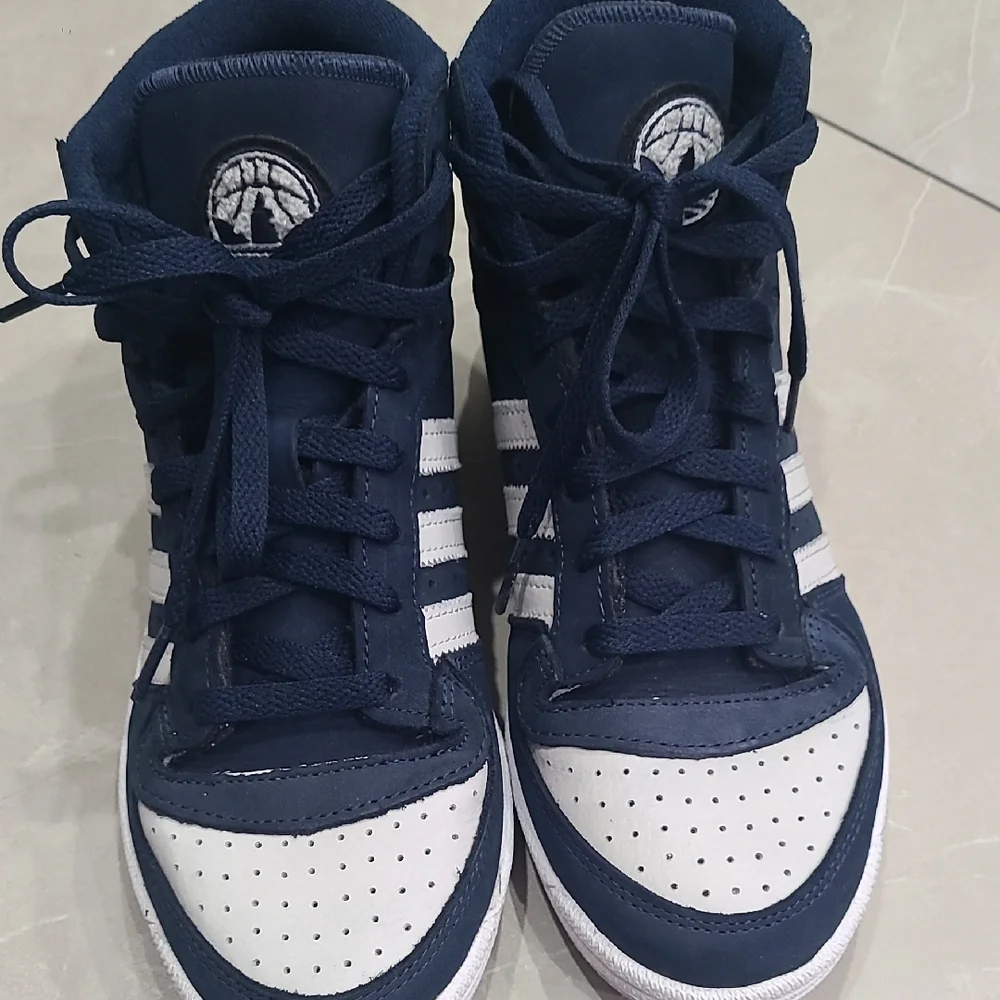 Adidas Dark Blue and White Sneakers